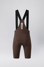 Brown Gobik Matt 2.0 men's cycling bib shorts with black shoulder straps
