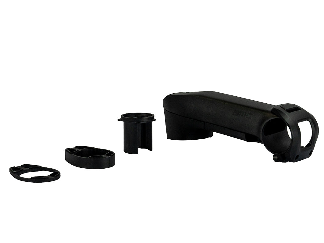 BMC ICS2 90mm bicycle stem in matte black with mounting components and adapters