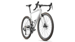 BMC Teammachine SLR 01 road bike in Stealth White, rear three-quarter view on white background