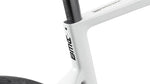 Close-up of BMC Teammachine SLR 01 seat tube junction showing model name decal in white