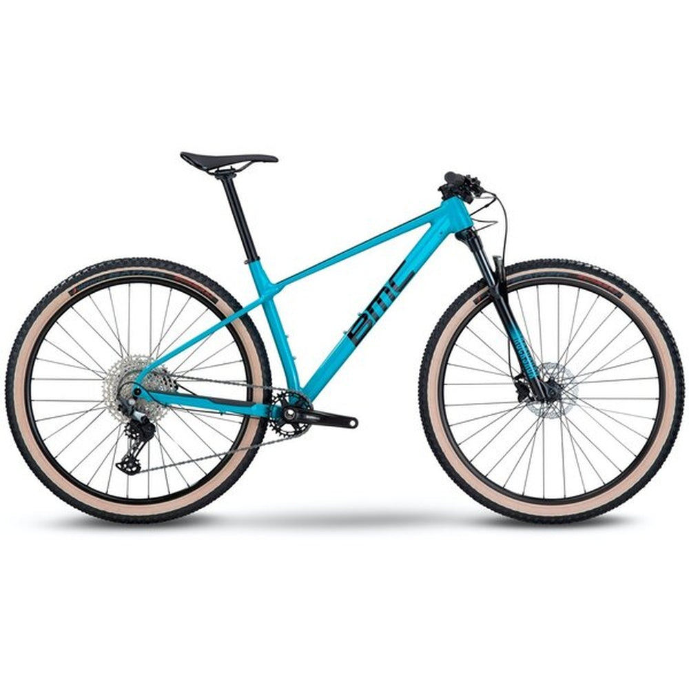 BMC Twostroke Al Two mountain bike in turquoise and black colorway