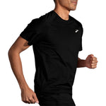 Brooks Atmosphere Short Sleeve men's running shirt in black on male model