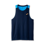 Brooks Atmosphere Singlet Men's 2.0 in Navy Spring Break colorway on white background