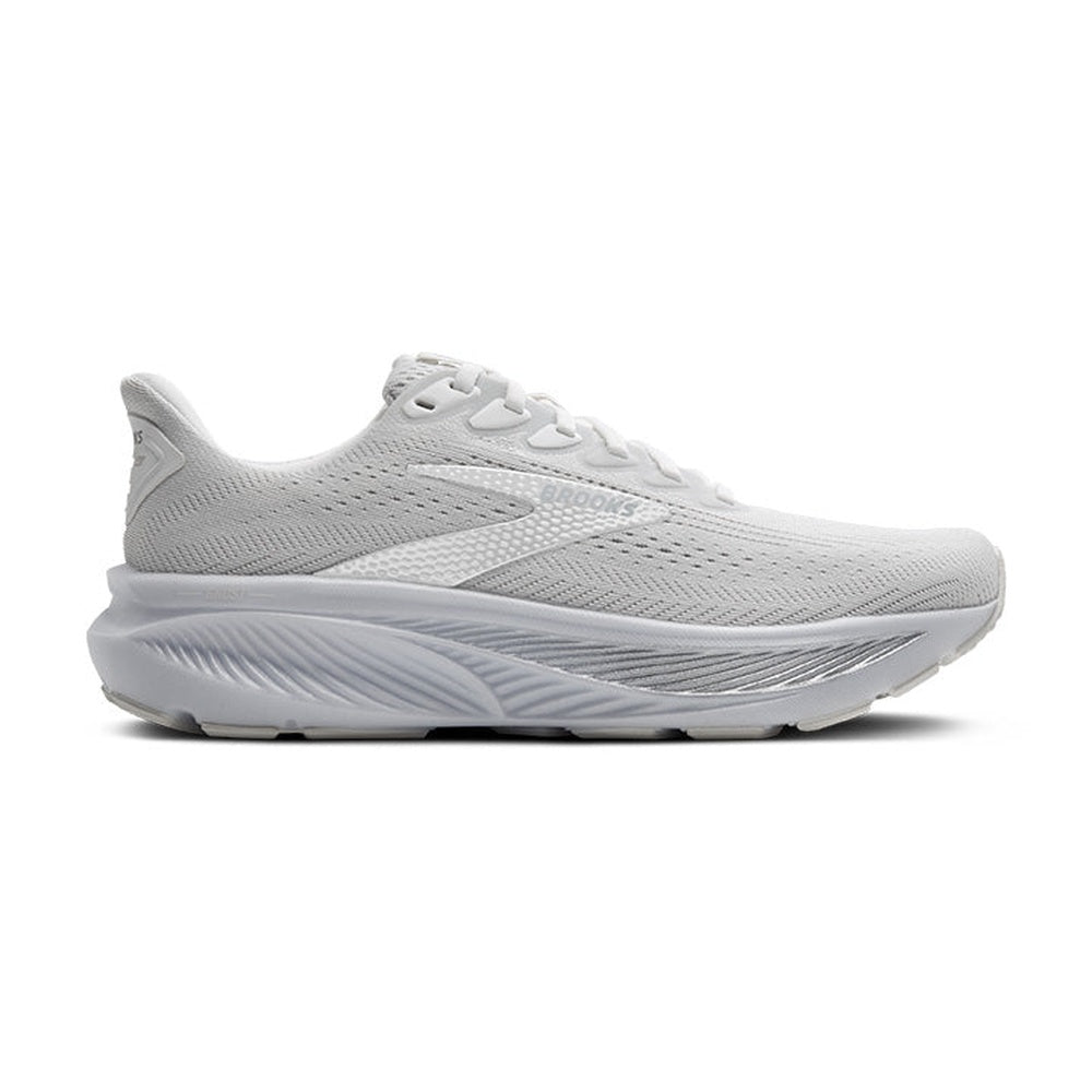 Brooks Ghost 17 women's running shoe in white and light grey colorway