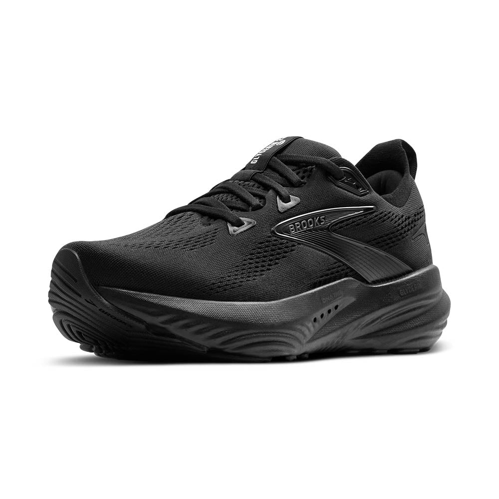 Brooks Glycerin 22 women's running shoe in black colorway on white background