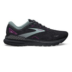 Brooks Adrenaline GTS 23 women's running shoe in black with gray and purple details