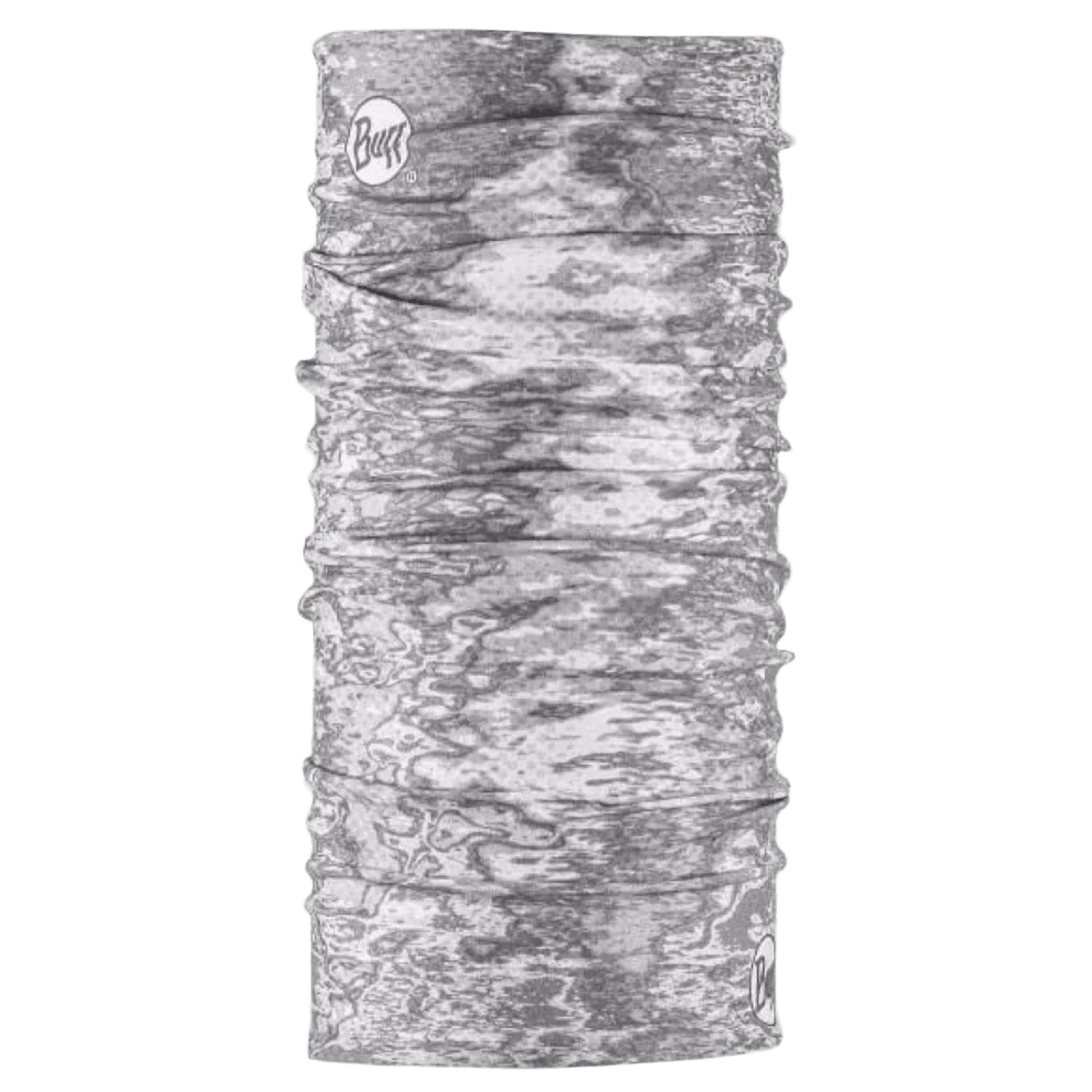 Buff Cool Net UV+ neck gaiter in Ether Graphite gray marbled pattern