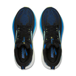 Brooks Glycerin 22 men's running shoes in black with cobalt blue and neo yellow accents