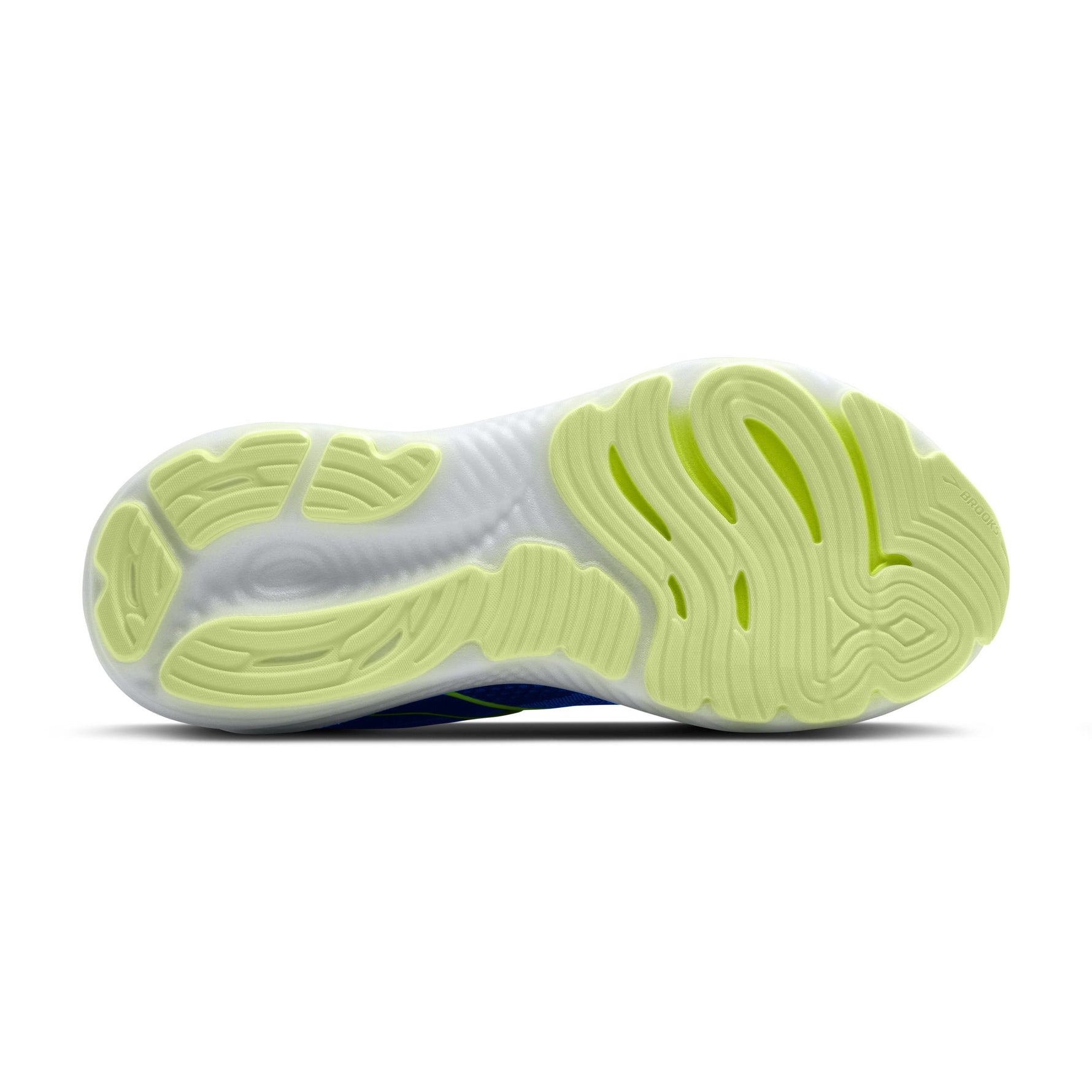 Brooks Glycerin 22 men's running shoe in black with cobalt blue accents and neo yellow sole