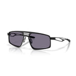 Oakley Bushwick sunglasses in satin black frame with Prizm grey lenses, three-quarter view
