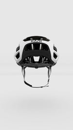 Kask Valegro cycling helmet in white and black colorway shown from rear view