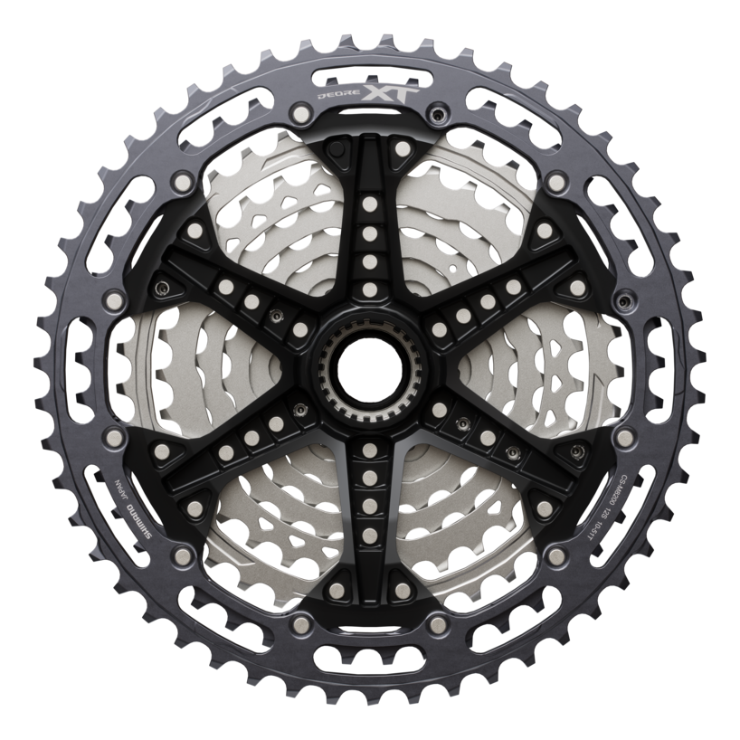 Shimano Deore XT CS-M8200-12 12-speed cassette sprocket in dark gray and silver