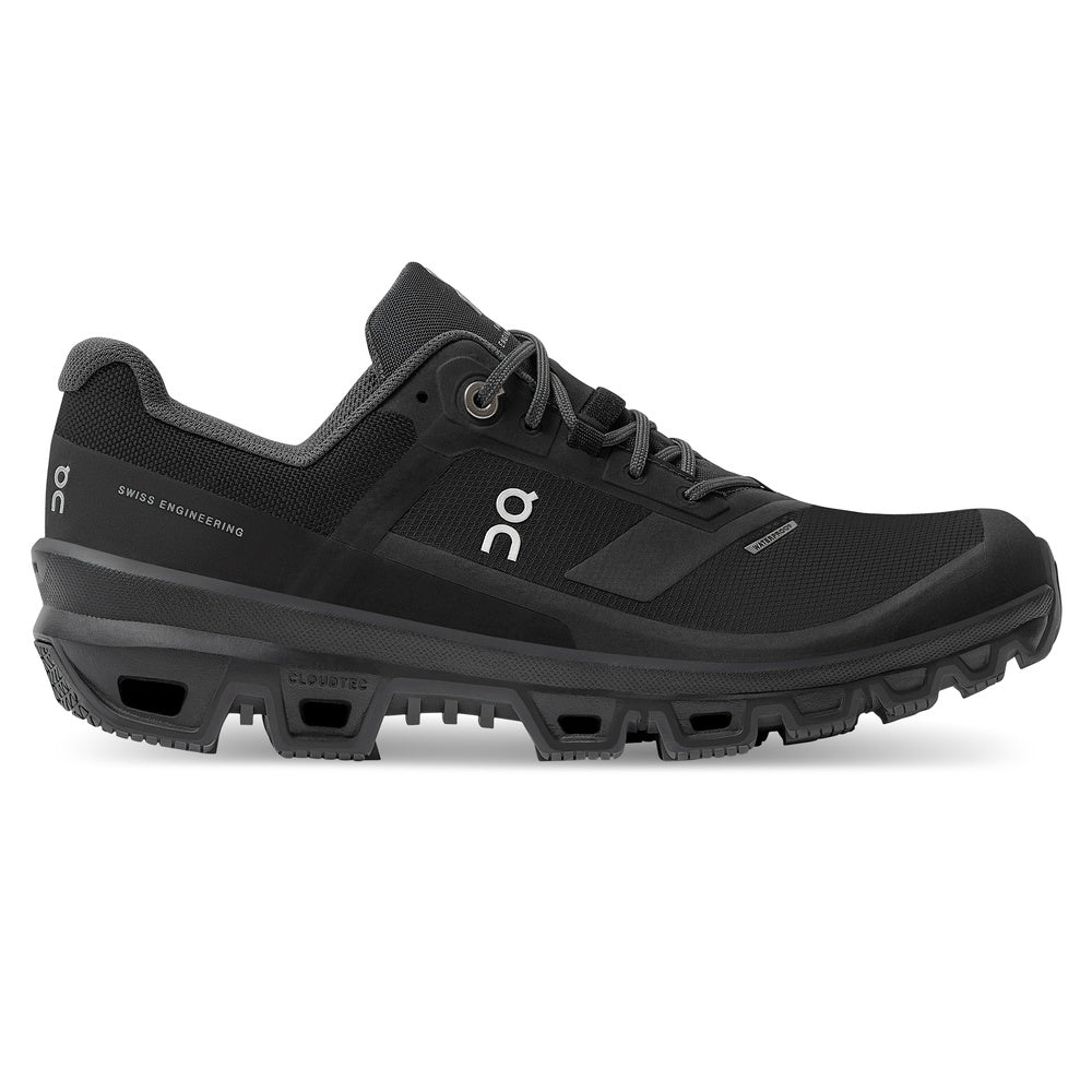 On Cloudventure Waterproof running shoe in black and graphite colorway