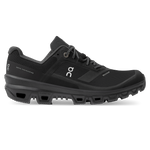 On Cloudventure Waterproof running shoe in all black colorway with Swiss engineering branding