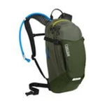 CamelBak Mule hydration backpack in dusty olive with blue hydration tube