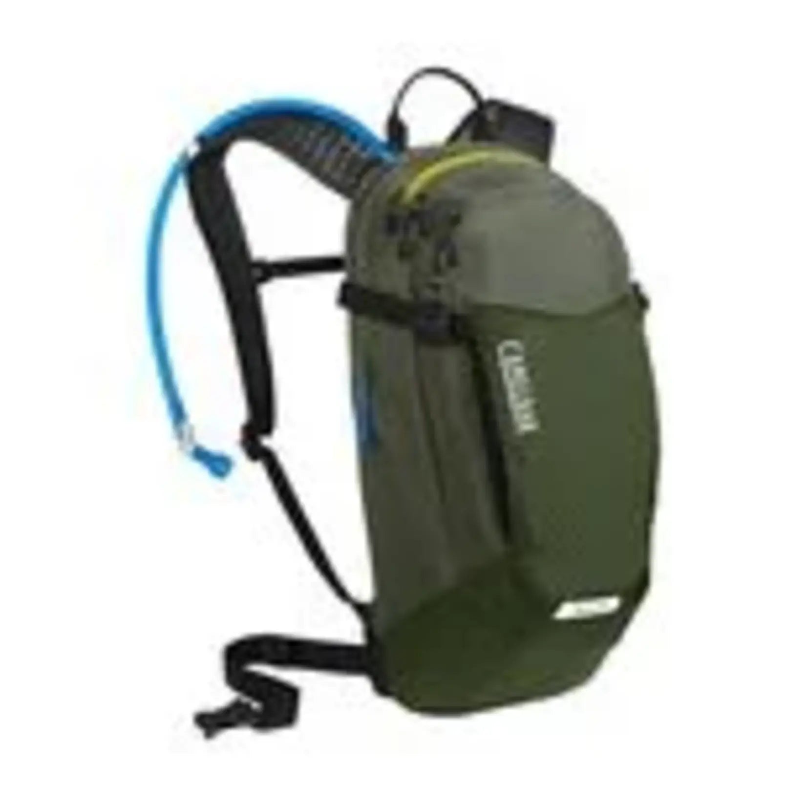 CamelBak Mule hydration backpack in dusty olive with blue hydration tube
