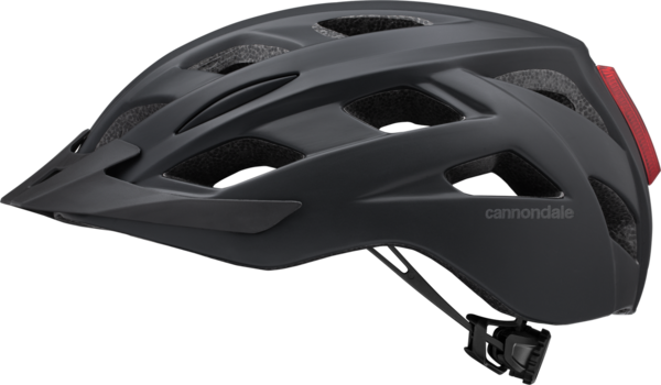 Cannondale Quick adult bike helmet in matte black with red rear accent