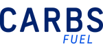 Carbs Fuel brand logo in dark navy and bright blue text on white background