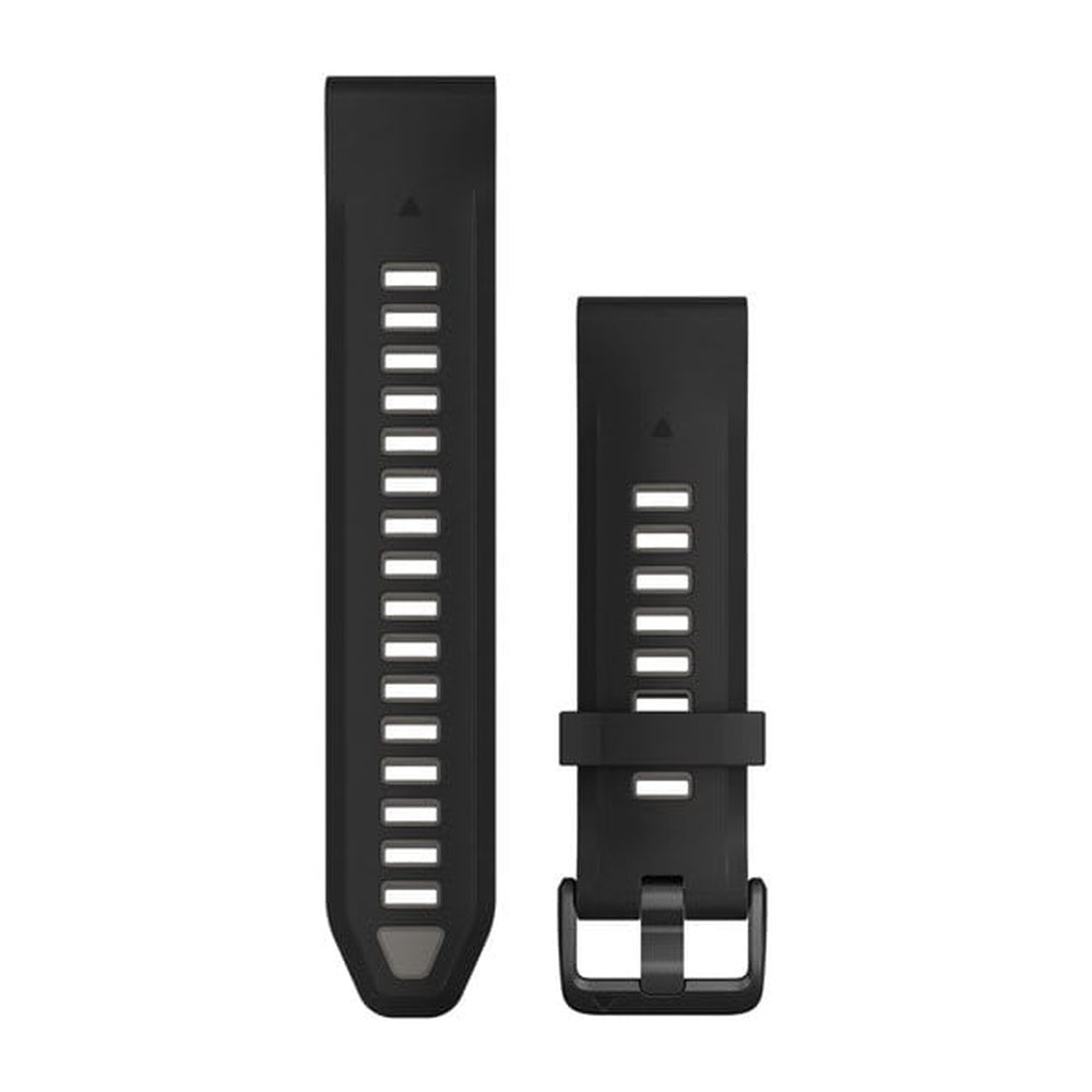 Garmin QuickFit 20 black silicone watch band with buckle clasp