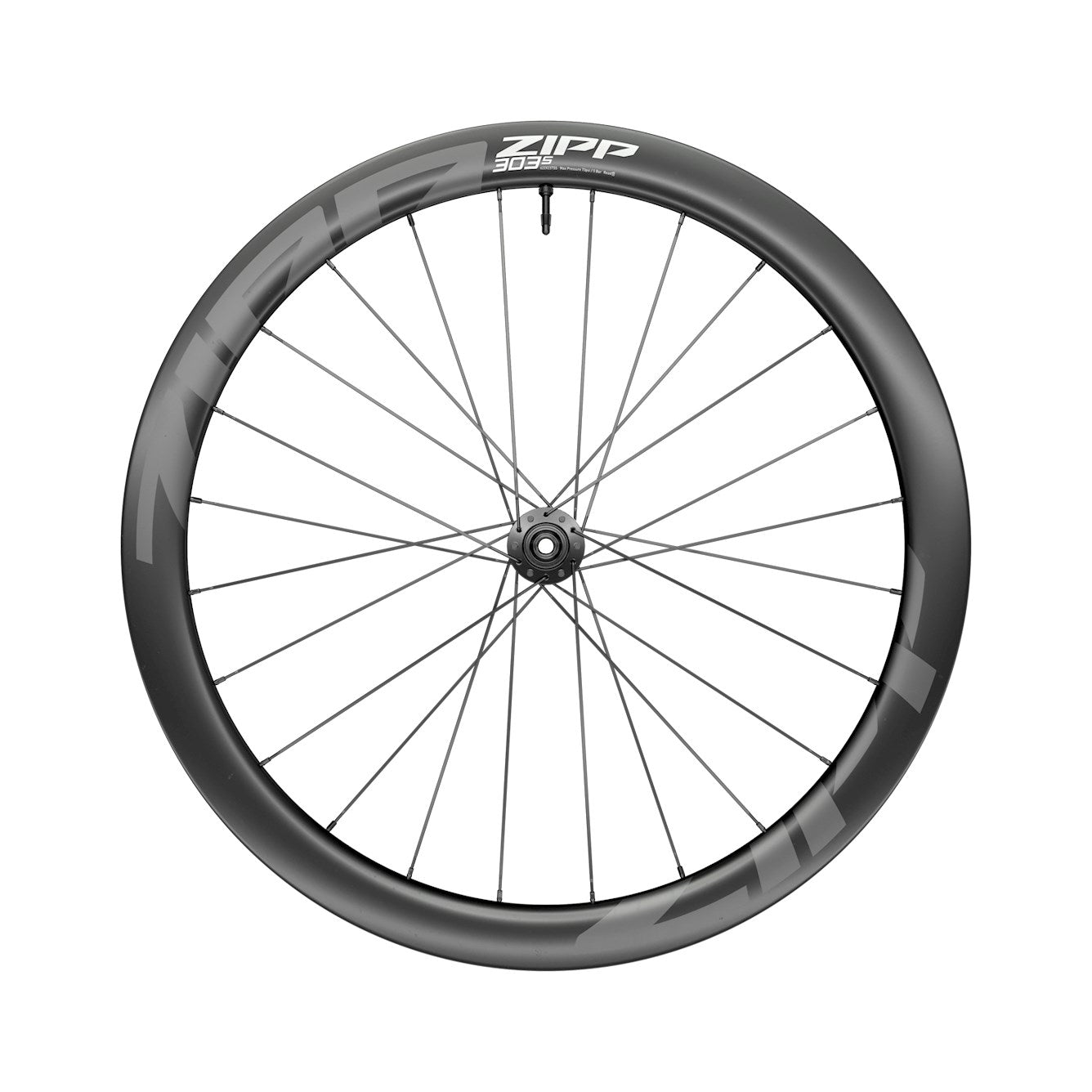Zipp 303S carbon disc brake wheel with black rim and spokes