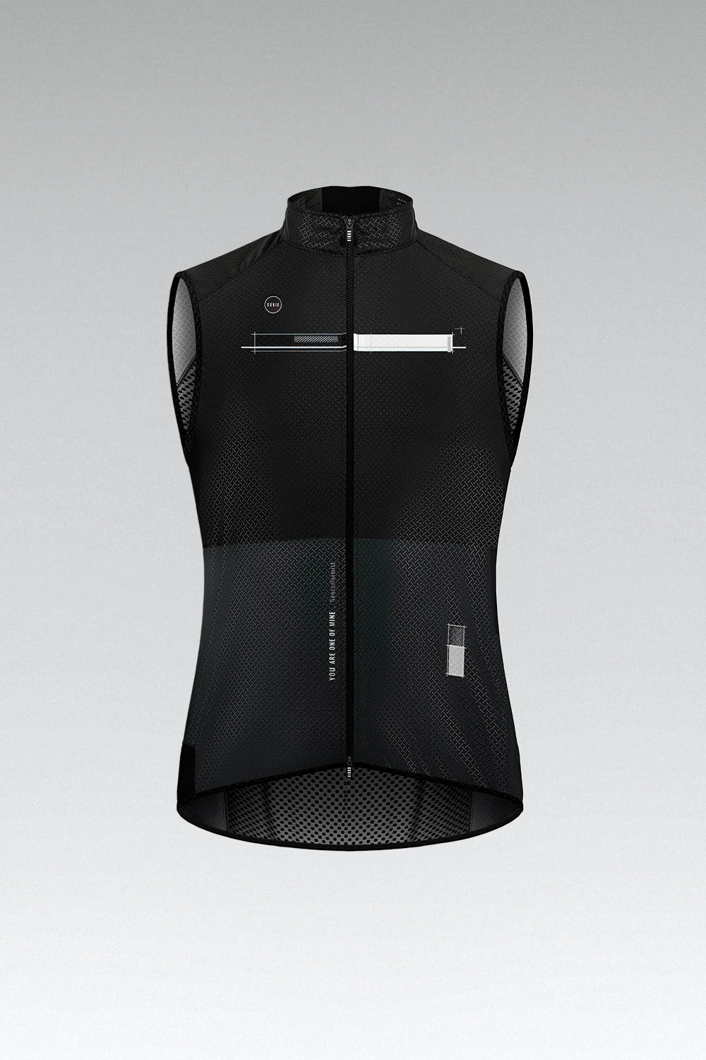 Gobik Vest Plus 2.0 Men's Citizen black cycling vest with white graphic details
