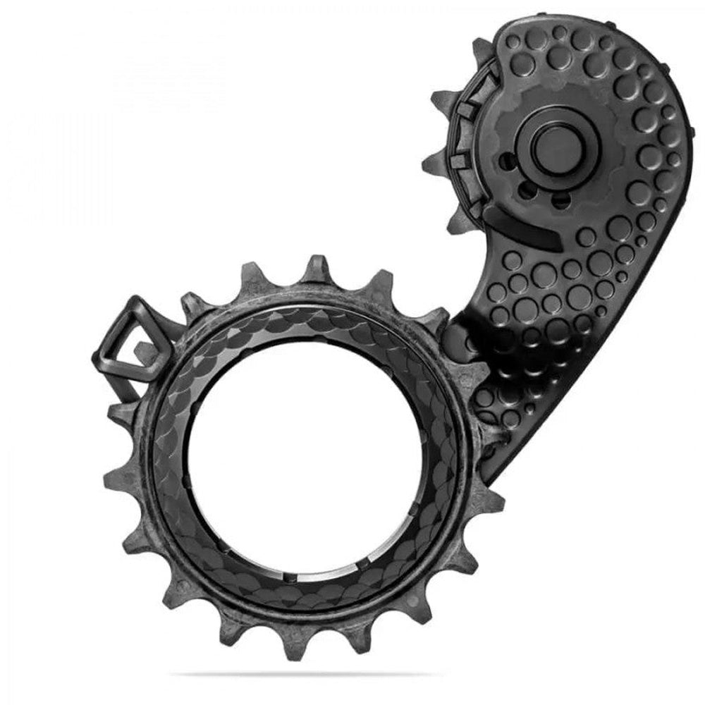 Absolute Black hollow derailleur cage with gear cassette component in black finish