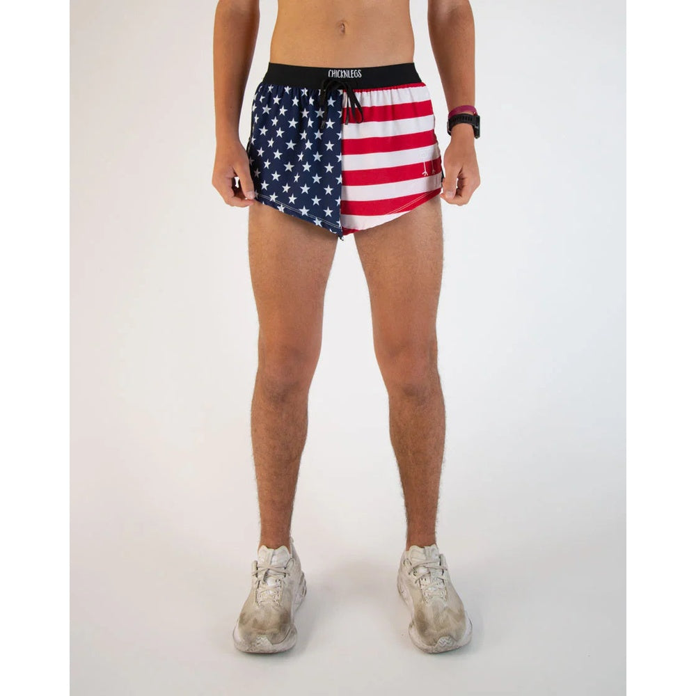 Chicknlegs Men's USA 2" Split Shorts - M