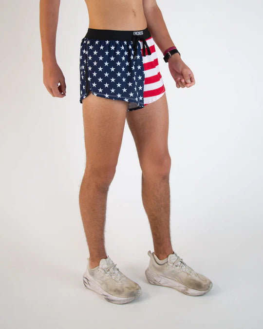 Chicknlegs Men's USA 2" Split Shorts - M