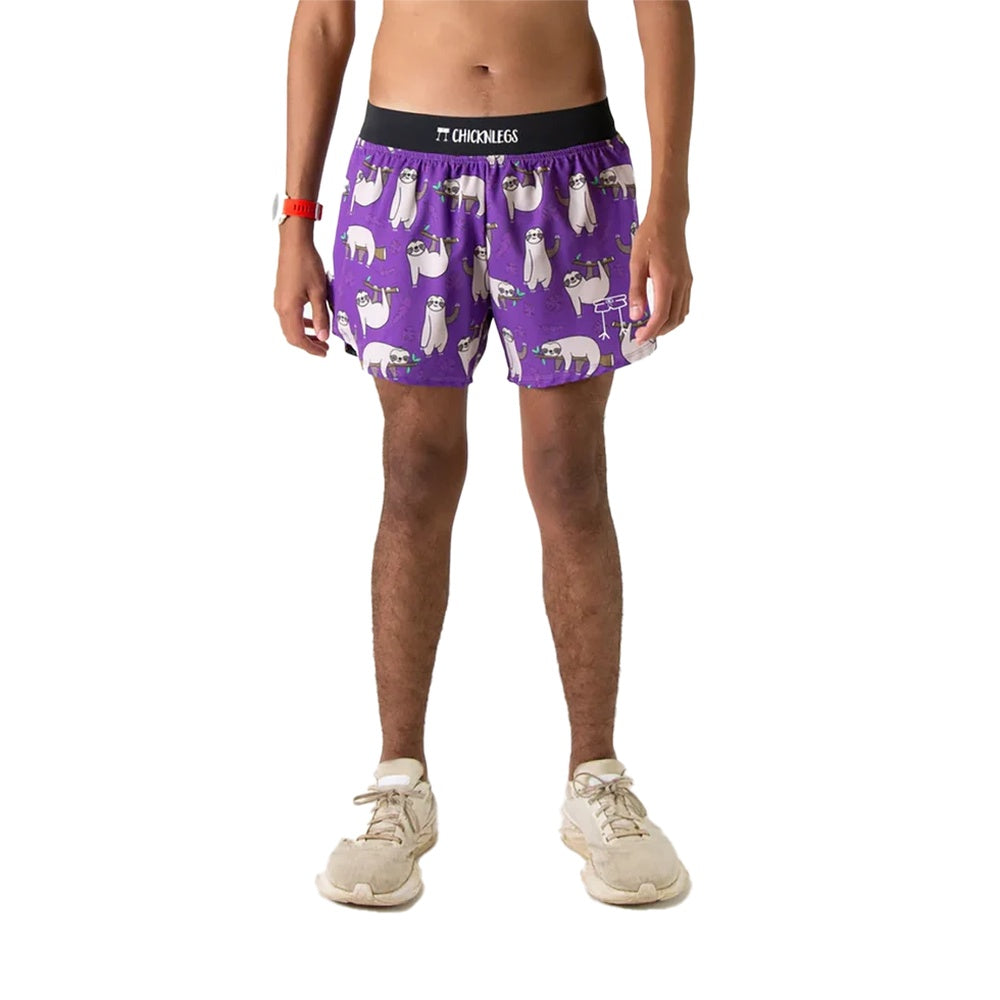 ChicknlegsMen's Deep Purple 4" Half Split Shorts - M