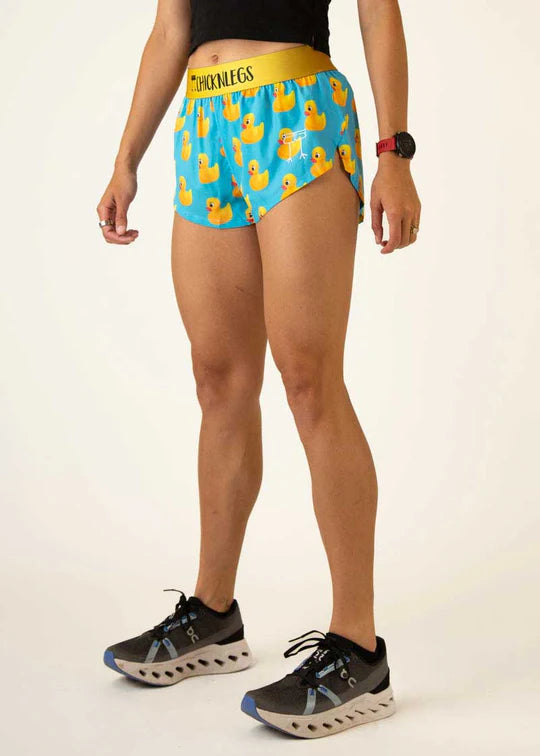 Chicknlegs Women's Rubber Ducky 1.5" Split Shorts - S