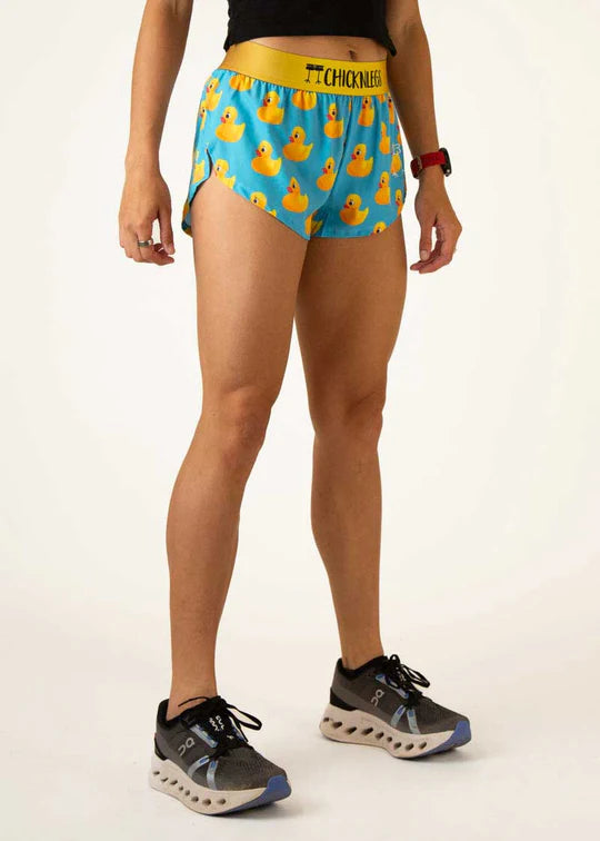 Chicknlegs Women's Rubber Ducky 1.5" Split Shorts - S