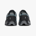 On Cloudventure men's running shoes in Shadow/Rock colorway, rear view showing heel design