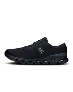 On Cloud X 4 running shoes in black with distinctive cloud-pod sole technology
