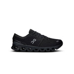 On Cloud X 4 men's running shoes in black with distinctive sole pattern