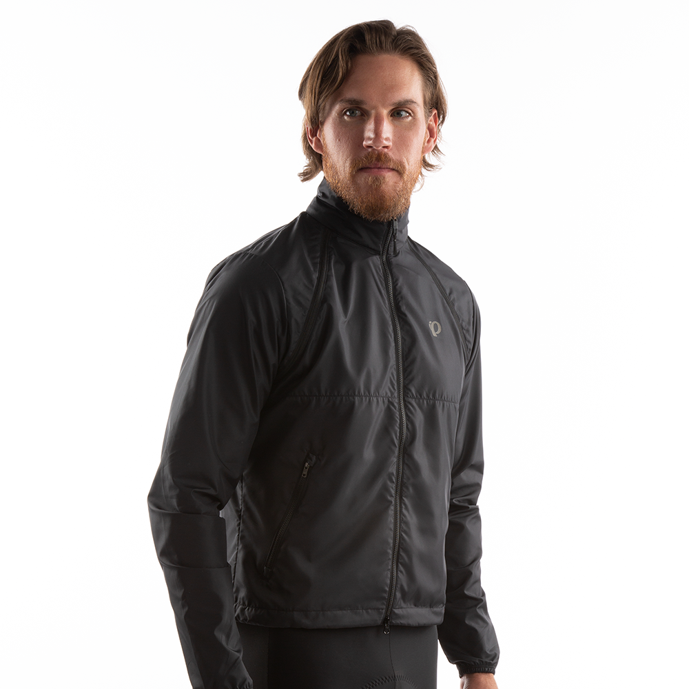 Pearl Izumi Quest Barrier Men's Jacket in black with full zip and brand logo