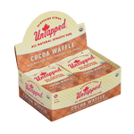 UnTapped Cocoa Waffle 16-count display box with individual waffle packets visible inside
