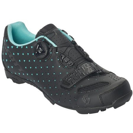 Scott MTB Comp Boa women's cycling shoe in dark grey with teal accents