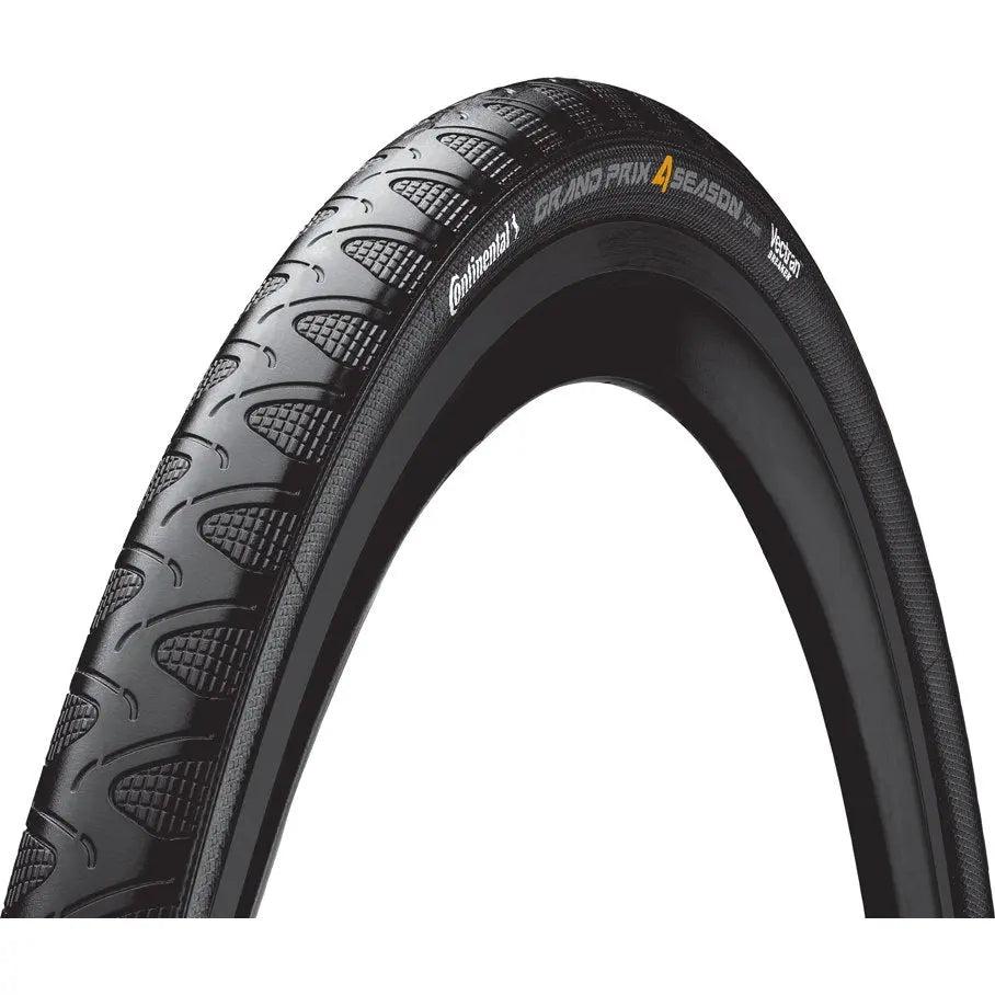Continental Grand Prix 4 Season bicycle tire in black with DuraSkin sidewall protection