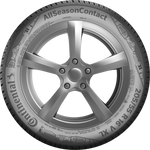 Continental AllSeasonContact tire with five-spoke alloy wheel on white background