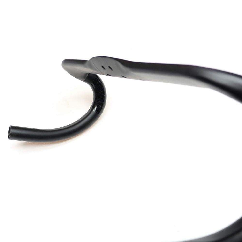 Black Cannondale HollowGram KNOT SystemBar handlebar close-up detail shot on white background