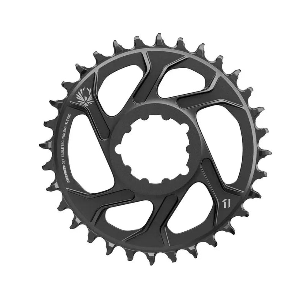 SRAM X-Sync Eagle CF chainring in black with splined center mount