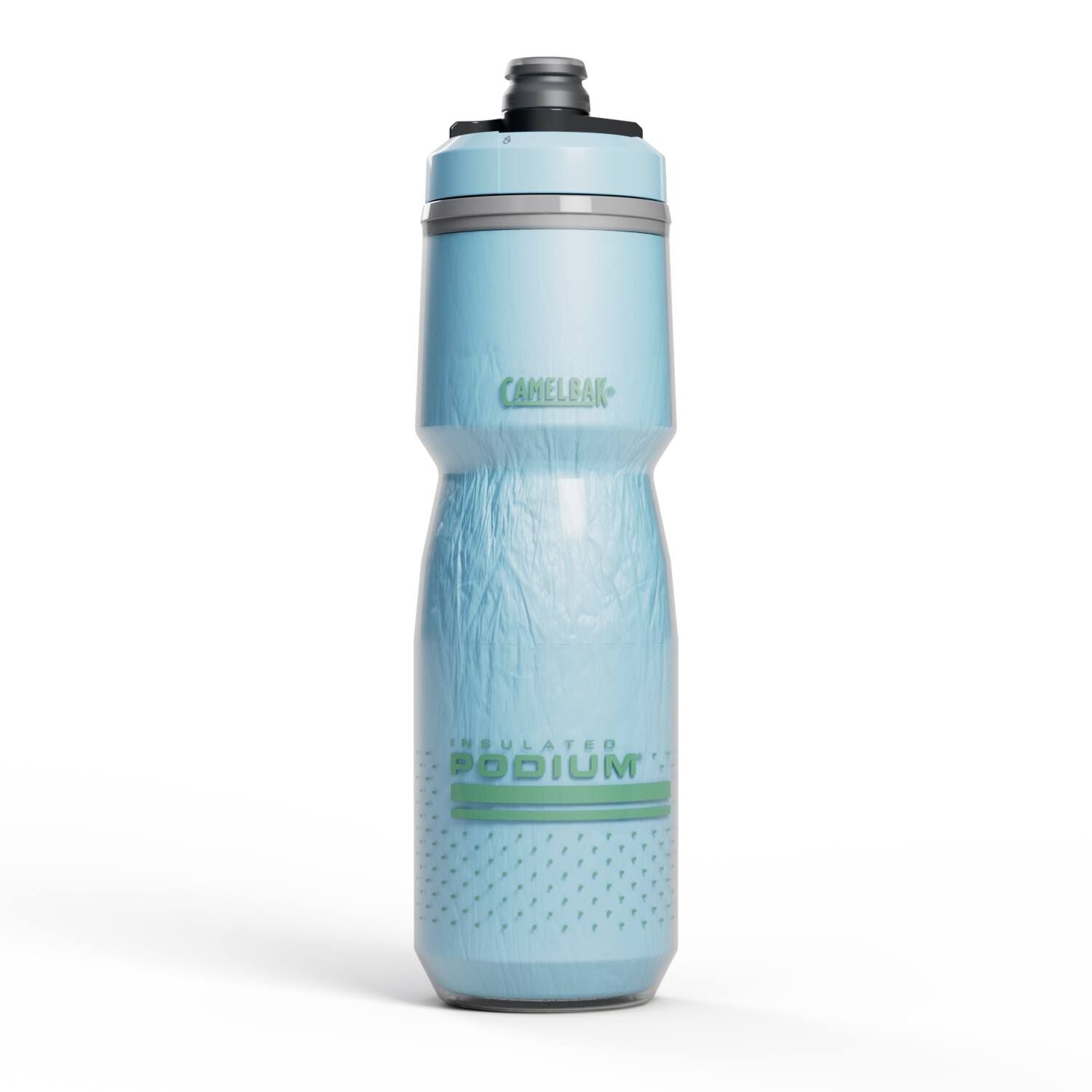 CamelBak Podium Chill insulated water bottle in light blue reflective finish