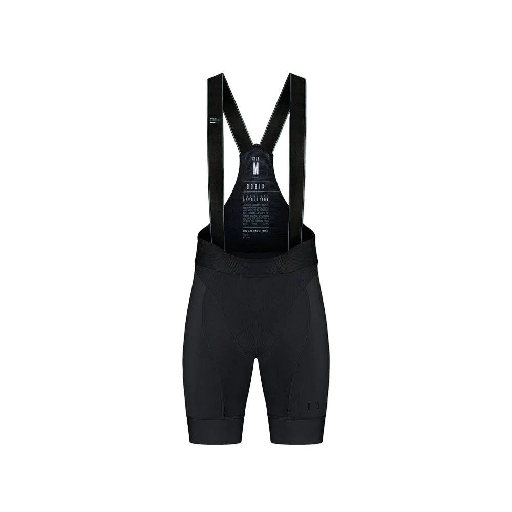 Gobik Revolution 2.0 men's cycling bib shorts in black with suspenders