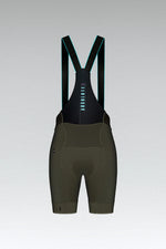 Gobik Absolute 5.0 women's bib shorts in army green with black straps