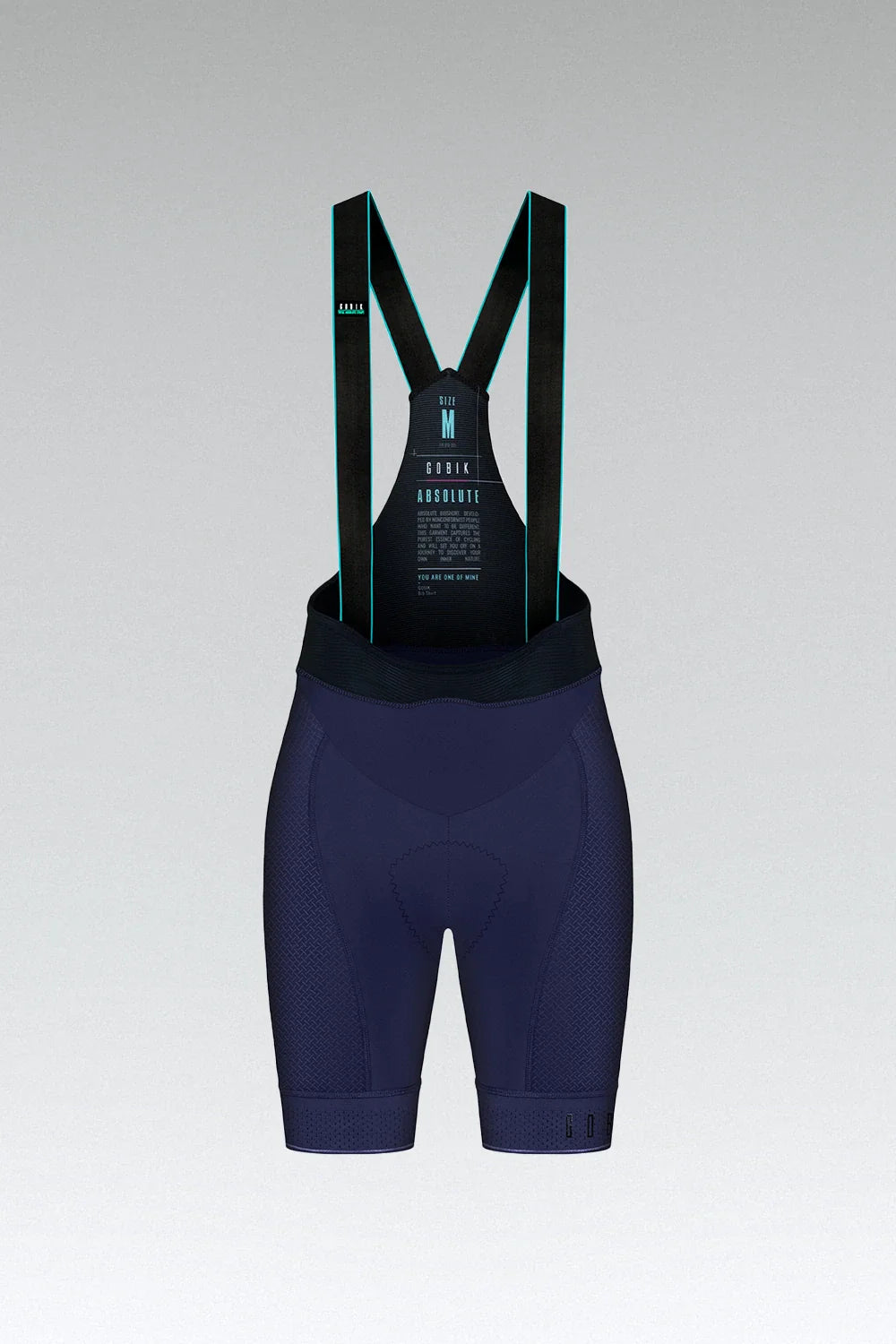 Gobik Absolute 5.0 Women's Bib Shorts in Deep Blue with black suspenders