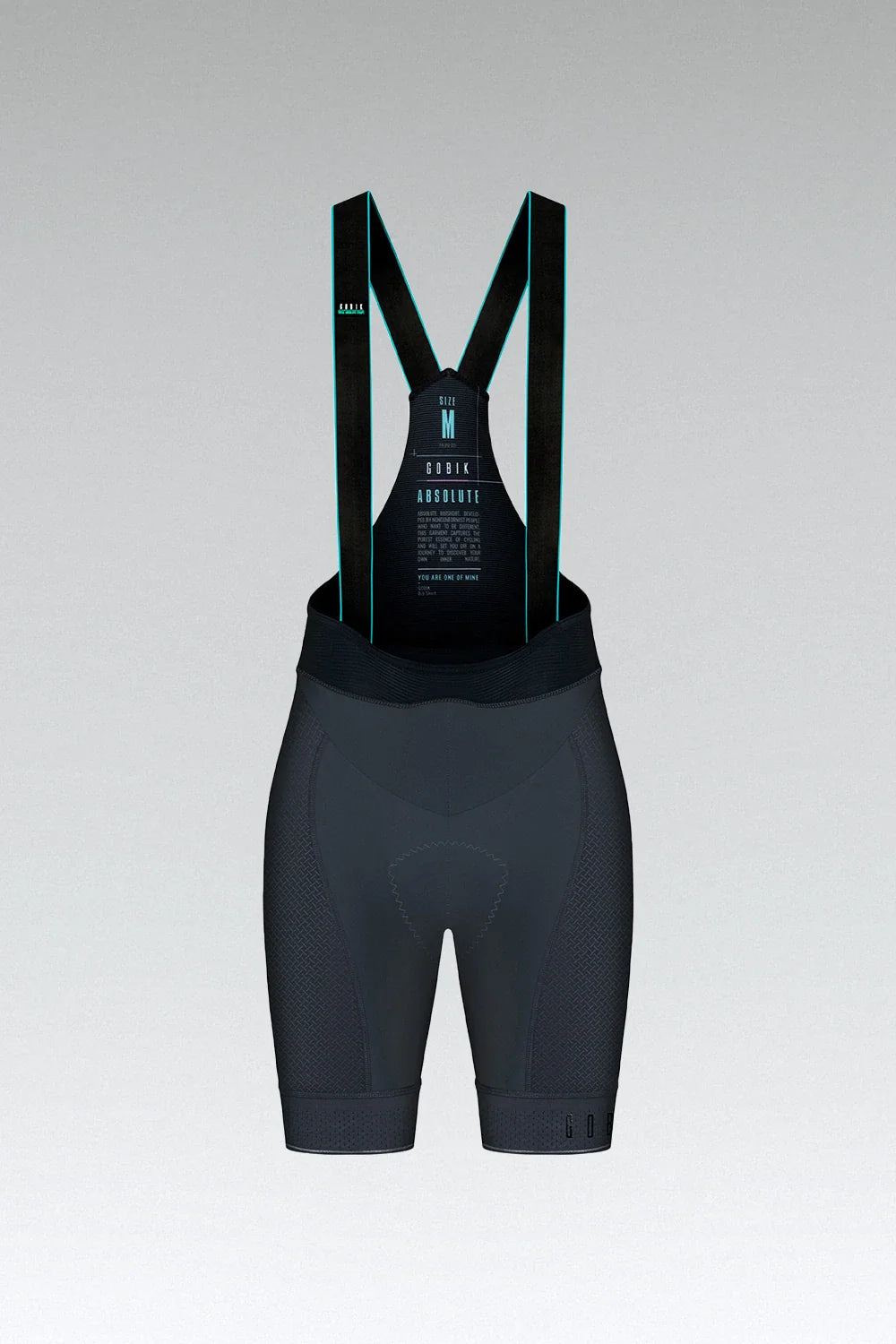 Gobik Absolute 5.0 Women's Bib Shorts in Slate Gray with suspenders and chamois pad