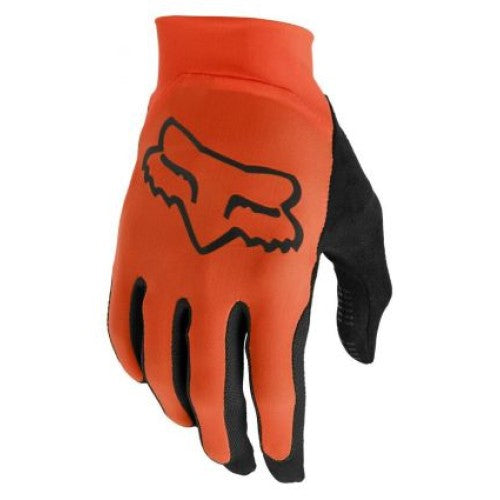 Fox Racing Flexair Park Gloves in bright orange with black Fox logo and fingertips