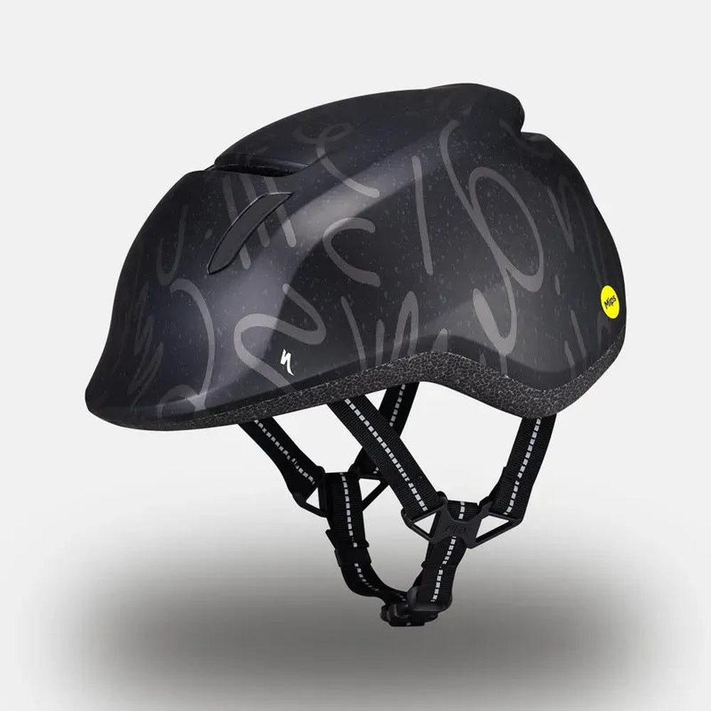 Specialized Mio 2 bicycle helmet in black with gray smoke graphic pattern