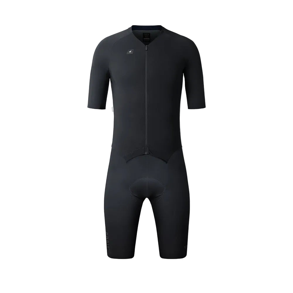 Gobik Brooklyn cycling suit in dark gray with full zip and aerodynamic fit