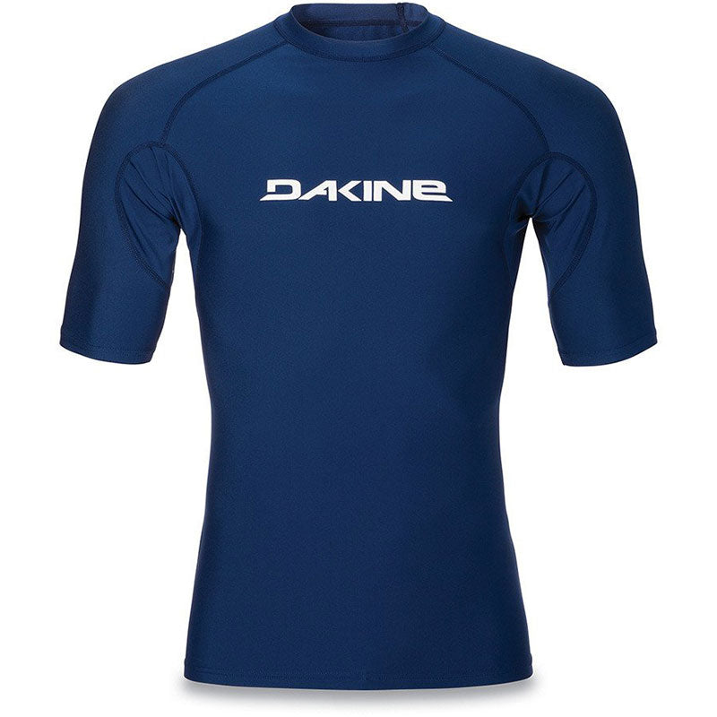 DAKINE navy blue short sleeve rash guard with white logo
